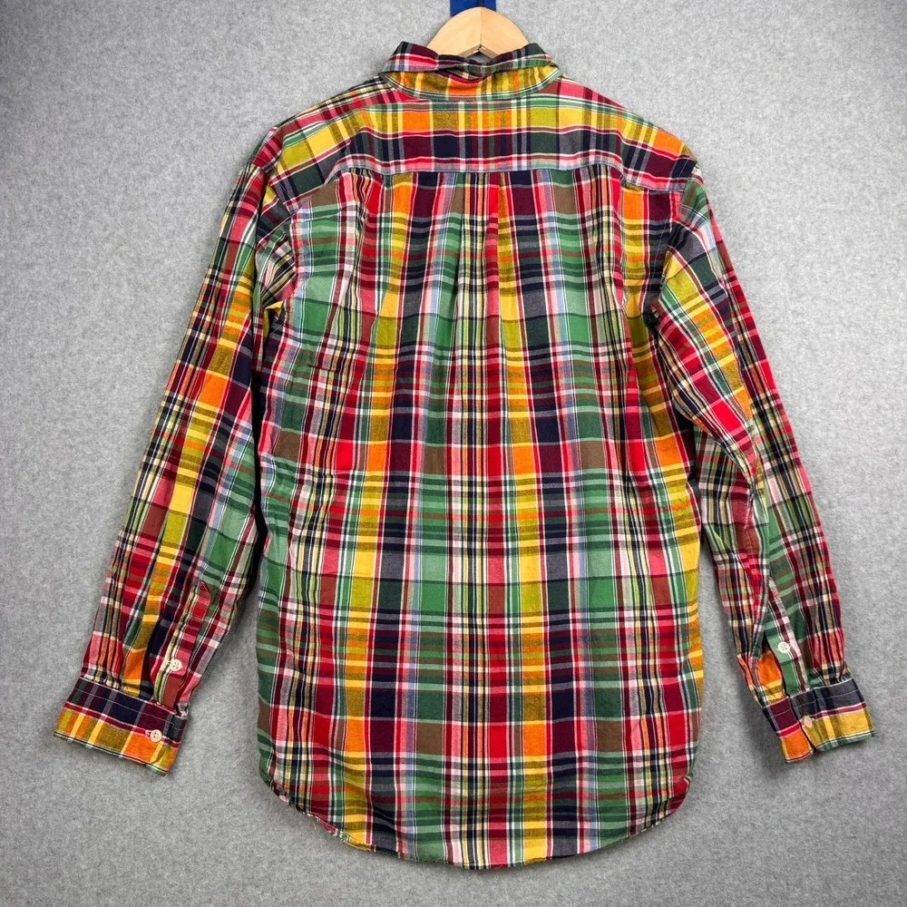 Ralph Lauren Shirt Boys XL 20 Multi Color Plaid Long Sleeve Cotton Button Down